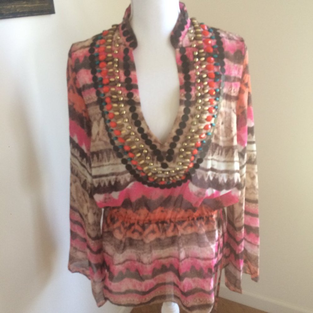 Boston Proper Beaded HoBo Top Size Medium